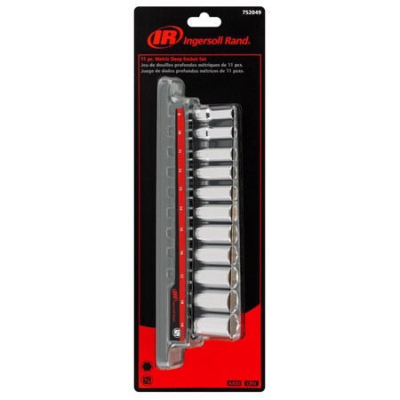 Ingersoll-Rand 11Pc 3/8" Drive Metric Deep Socket Set (IR) 752049